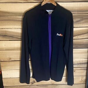 VF Imagewear FedEx Black and Purple full zip sweater size XL black purple trim